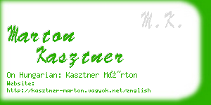 marton kasztner business card